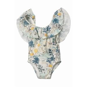 Janie and Jack Toddler Girls Ruffle Swimsuit 18-24M Tropical Beach Aloha